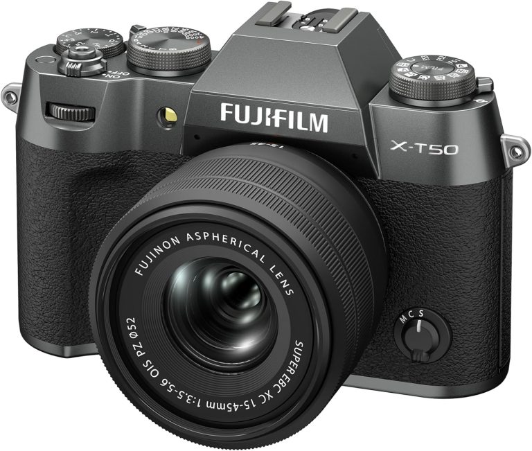 Fujifilm X-T50 Mirrorless Digital Camera XC15-45mmF3.5-5.6 OIS PZ Lens Kit – Charcoal Silver